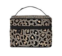 Diseño De Patrones Sin Fisuras De Leopardo En Oro De Lujo, Bolsa de Maquillaje Bolsa de cosméticos Bolsa de artículos de tocador de Viaje portátil Estuche para lápices Bolsa de artículos de tocador