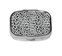 Diseño de patrones sin fisuras de leopardo, Pastillero cuadrado para bolsillo o monedero, pequeño contenedor de pastillas, organizador de pastillas de viaje