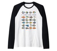 Diseño de Peces Coloridos de la Isla de San Jorge Florida Camiseta Manga Raglan
