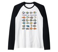 Diseño de Peces Coloridos de Turks & Caicos Camiseta Manga Raglan