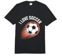 Diseño de Pelota de Velocidad I Love Soccer Comfort Colors Adult Heavyweight T-Shirt