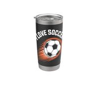 Diseño de pelota de velocidad I Love Soccer Vaso térmico de acero inoxidable de doble pared