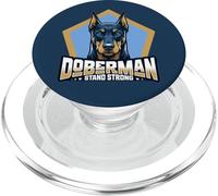 Diseño de Perro Doberman Stand Strong Bold PopSockets PopGrip para MagSafe