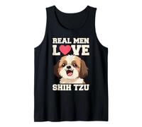 Diseño de perro para hombre, los hombres reales aman Shih Tzu Camiseta sin Mangas