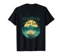 Diseño de Pesca I'D Rather Be On The Lake Camiseta