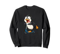 Diseño de pingüino de Dibujos Animados Peculiar en Scooter Sudadera