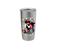 DISEÑO DE PIRATA DIVERTIDO. YO HO HO Y UNA TAZA DE JOE. TAZA DE CAFÉ Vaso térmico de acero inoxidable de doble pared