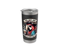 DISEÑO DE PIRATA DIVERTIDO. YO HO HO Y UNA TAZA DE JOE. TAZA DE CAFÉ Vaso térmico de acero inoxidable de doble pared