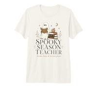 Diseño de Plan de lección para Amantes de los Libros Fantasmas espeluznantes para Maestros de Halloween Camiseta Premium