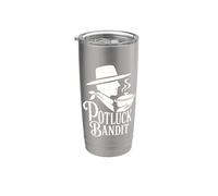 Diseño de plato occidental divertido y descarado de Potluck Bandit Vaso térmico de acero inoxidable de doble pared