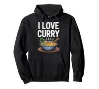 Diseño de plato sabroso I Love Curry Sudadera con Capucha