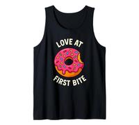 Diseño de Postre de Fresa con Dona de Amor al Primer bocado Camiseta sin Mangas