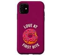 Diseño de Postre de Fresa con Dona de Amor al Primer bocado Carcasa para iPhone 11