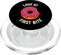 Diseño de Postre de Fresa con Dona de Amor al Primer bocado PopSockets PopGrip para MagSafe