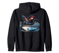 Diseño de puente New York Dragon NYC Skyline GW Sudadera con Capucha