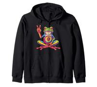 Diseño de Rana con diseño de Rana de teñido Anudado, Estilo Hippie Sudadera con Capucha