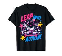 Diseño de Rana de Karate Leap Into Action - Neon Kids Camiseta