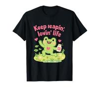 Diseño de Rana Kawaii Keep Leapin' Lovin' Life Camiseta