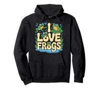 Diseño de rana verde con texto en inglés "I Love Frogs" Sudadera con Capucha
