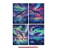 Diseño de rayas genérico - 4X Scratch Paper Rainbow Painting, Scratchh Art for Adults | Stress Relief Gift for Travel&Craft Lovers| Scratches Art Home Decor | Cleaning Brus and Glove Supplies