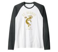Diseño de Recuerdo de St George Utah Dancing Kokopelli Camiseta Manga Raglan