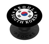 Diseño de Recuerdo de Viaje con Bandera de Corea del Sur de Seúl PopSockets PopGrip Adhesivo