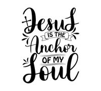 Diseño de refranes cristianos "Jesús es el ancla" Calcomanías de pared de PVC 52x68.4cm Se puede modificar y añadir información Negro