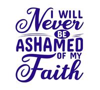 Diseño de refranes cristianos "Nunca me avergonzaré" Calcomanías de tallado fino 42x45.8cm No se cae Azul oscuro