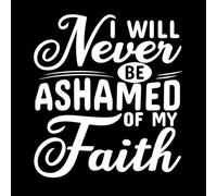 Diseño de refranes cristianos "Nunca me avergonzaré" Calcomanías de tallado fino 67.2x73.3cm Se puede modificar y añadir información Blanco