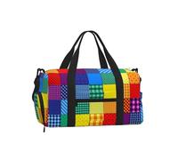 Diseño de Retazos de Colores del arcoíris,Bolso Deportivo Bandolera de Mano, Bolsa de Deporte, Bolsa de Viaje de Gran Capacidad para Mujeres y Hombres.