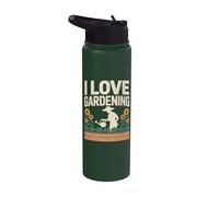 Diseño de riego de girasol I Love Gardening Stainless Steel Insulated Water Bottle