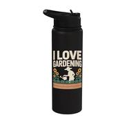 Diseño de riego de girasol I Love Gardening Stainless Steel Insulated Water Bottle