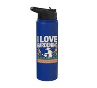 Diseño de riego de girasol I Love Gardening Stainless Steel Insulated Water Bottle