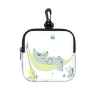 Diseño de Rinoceronte sobre Fondo Blanco,Bolsa de Almacenamiento Cuadrada con Cremallera, Monedero de Neopreno, Carteras pequeñas, Monedero pequeño, Monedero