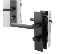 Diseño de Rodamiento de Cerradura Silenciosa, Cerradura de Manija de Puerta de Dormitorio de Aluminio Espacial Resistente con Llaves, Tornillo Negro