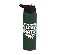 Diseño de roedor en forma de corazón I Love Rats Stainless Steel Insulated Water Bottle