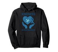 Diseño de Rompecabezas Azul Kindness Is Contagious Heart Awareness Sudadera con Capucha