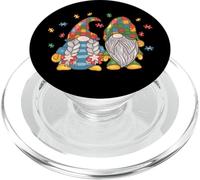 Diseño de Rompecabezas de Pareja de gnomos de Conciencia sobre el Autismo PopSockets PopGrip para MagSafe