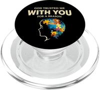 Diseño de Rompecabezas God Trusted Me with You para concienciar sobre el Autismo y la fe PopSockets PopGrip para MagSafe