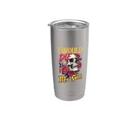 Diseño de rosas con forma de calavera con «Yo moriría por mi hijo» Vaso térmico de acero inoxidable de doble pared