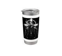 Diseño de sacerdote rebelde rebelde, gótico urbano oscuro Vaso térmico de acero inoxidable de doble pared