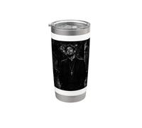 Diseño de sacerdote rebelde rebelde, gótico urbano oscuro Vaso térmico de acero inoxidable de doble pared
