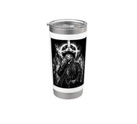 Diseño de sacerdote rebelde rebelde, gótico urbano oscuro Vaso térmico de acero inoxidable de doble pared