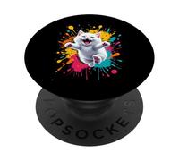 Diseño de Salto para los Amantes de los Gatos persas, Divertido Gato Persa PopSockets PopGrip Adhesivo