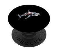 Diseño de Shark Art Animal Lover con Motivos oceánicos PopSockets PopGrip Adhesivo