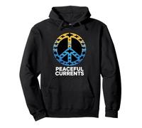 Diseño de Signo de Paz con Corrientes pacíficas - Olas del océano Sudadera con Capucha