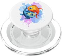 Diseño de Signo del Zodiaco de Dos Piscis, Aspecto Colorido PopSockets PopGrip para MagSafe