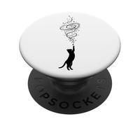Diseño de Silueta cósmica de Estrellas de Gato Celestial y Galaxia PopSockets PopGrip Adhesivo