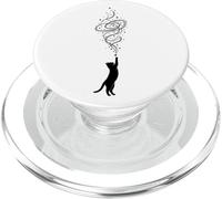 Diseño de Silueta cósmica de Estrellas de Gato Celestial y Galaxia PopSockets PopGrip para MagSafe