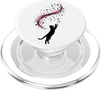 Diseño de Silueta cósmica de Estrellas de Gato Celestial y Galaxia PopSockets PopGrip para MagSafe